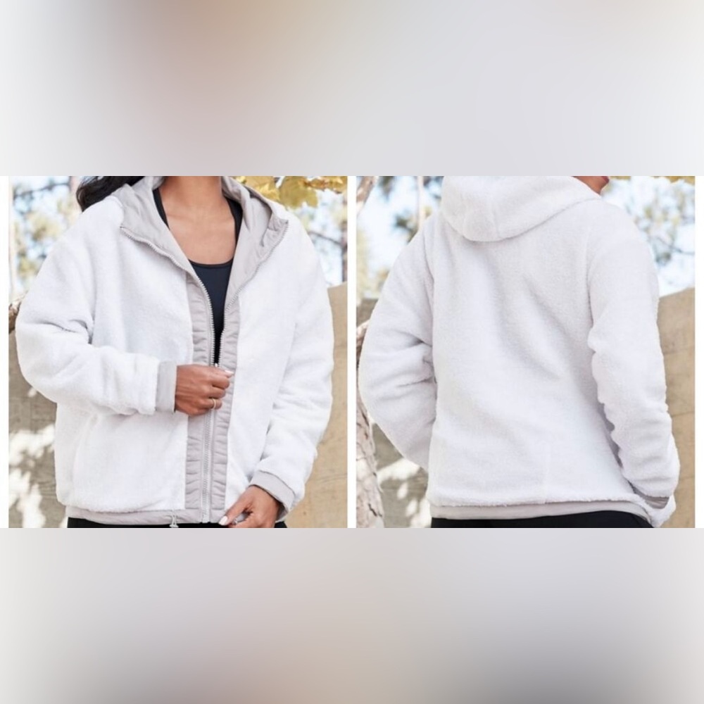 Fabletics Gray Fleece Jacket